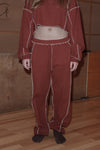 BASERANGE Track Pants FOSP-RIB-AU23 Burnt Red